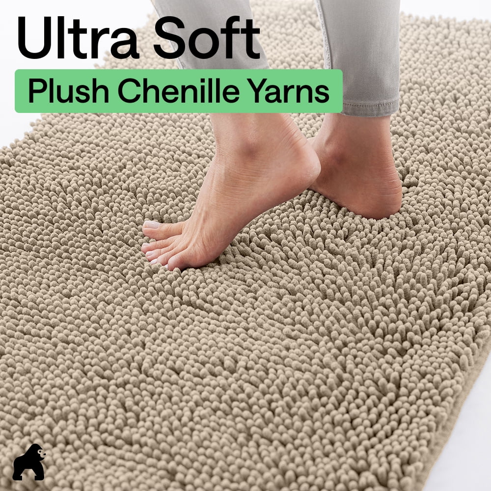 GORILLA GRIP Ultra Absorbent Grippy Doormat for Muddy Dog Paws, 36x24 Machine Washable Soakstopper Rugs Cleaner Floors, Bed Mat for Dirty Dogs, Indoor Entrance Door Rug Pet Bed Mats Beige