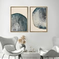 thumbnail image 4 of IDEA4WALL Framed Canvas Print Wall Art Set Navy Blue Wood Tree Rings Fine Art Geometric Minimal Pattern Vintage Art Farmhouse/Country Wall Decor for Living Room, Bedroom, Office - 24"x36"x2 Natural, 4 of 5