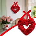 thumbnail image 1 of Anillo Decorativo Corona de corazón roja con rosas para San Valentín, decoración floral artificial para puerta de entrada (1 unidad) JASKFLY, 1 of 9