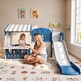 thumbnail image 3 of Vipuse 9 in 1 Indoor Infant Toddler Playground Slides Playset with Playhouse for Backyard Home, Blue & Gray, 3 of 12