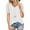 White, variant on Gustave Women's Summer Short Sleeve V Neck T-Shirts Lace Splicing Waffle Knit Tops Casual Loose Hollow Out Blouse Tee Shirt "White, S"