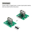 thumbnail image 4 of 10 Pcs  Vertical USB  2.0 Type a Female  Adapter Breakout Board  with PCB Board, 4 of 4