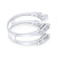 thumbnail image 6 of AFFY Round & Baguette Cubic Zirconia Simple Classic Guard Enhancer Ring in 14k White Gold Over Sterling Silver (0.46 Cttw) By, 6 of 10