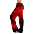 thumbnail image 2 of WTOBBY Women's Festive Halloween Print Drawstring Waist Casual Pants with Vibrant Designs, Comfortable Trousers Cut for Autumn Celebrations and Everyday Fun Wear,Black L, 2 of 6