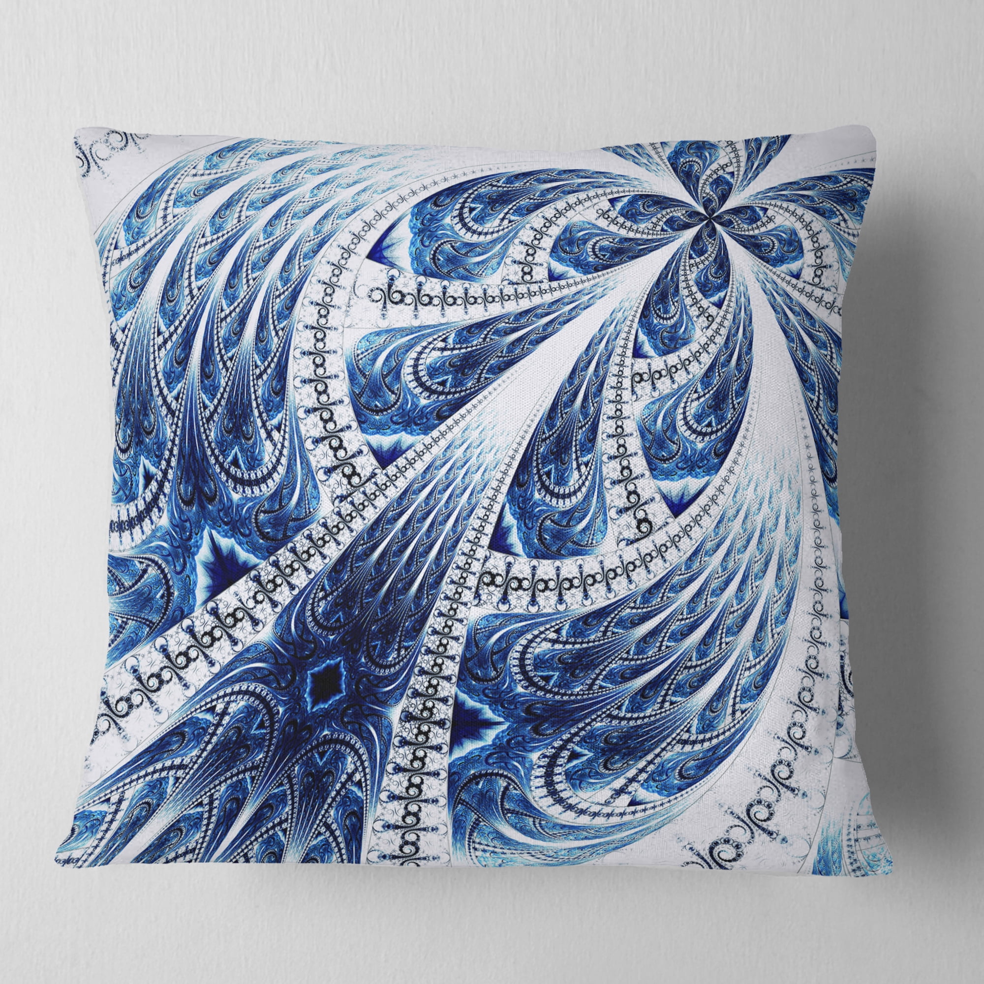 Designart 18" x 18" Black Polyester Throw Pillow