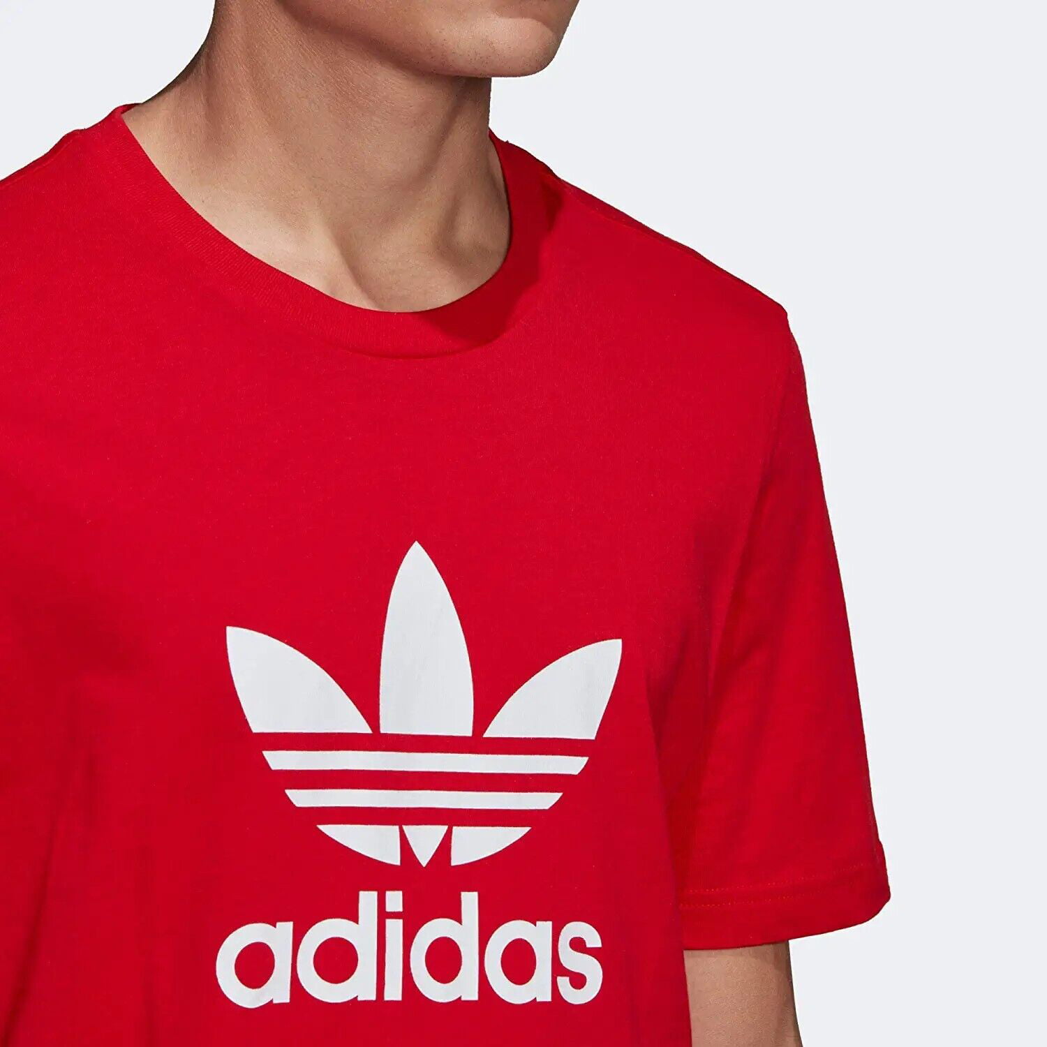 adidas Originals mens Scarlet Red Medium Trefoil T-Shirt Size