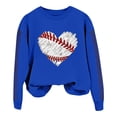 thumbnail image 4 of Chandail en Molleton Uni Femme Printemps Imprimé Baseball Col Rond Ample Décontracté Chandail à Capuchon - Hontri, 4 of 4