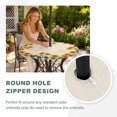 thumbnail image 4 of Round Outdoor Tablecloth with Umbrella Hole and Zipper, Sunflowers Tablecloth with Elastic Waterproof, Summer Country Botanical Yellow Flowers Plaid Patio Table Covers for 55" - 60" Pool Tables, 4 of 9