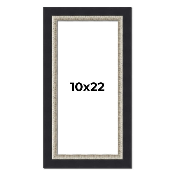 10x22 Frame Black Real Wood Picture Frame Width 2.25 Inches | Interior Frame Depth 0.5 Inches |