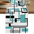 thumbnail image 2 of Teal Abstract Geometric Retro Mid Century Table Runner 70 Inches Long,Kitchen Dining Tablerunners Nordic Style Linen Table Runners Dresser Scarves for Home Dinner Wedding Holiday Party Decor, 2 of 9