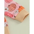 thumbnail image 3 of ZAXARRA Bébé Fille Vêtements Fleur Citrouille Impression Col Rond Sweat-Shirt à Manches Longues Pantalons Ensemble 2Pcs Automne Tenues, 3 of 7
