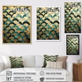 thumbnail image 4 of Designart "Golden Arches In Emerald IV" Abstract Shapes Floater Framed Canvas Art Print, 4 of 5