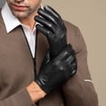 thumbnail image 4 of Guantes de cuero genuino para hombre, primavera y otoño, guantes de piel de oveja para conducir, para montar, huecos, transpirables, de una sola capa, finos, para reparación de manos, 4 of 5