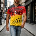 thumbnail image 6 of 2026 Soccer Cup Retro Jersey Henley for Men, Short Sleeve Button Neck Graphic Tee with Country Flag & Ball Print for Game Day & Summer Casual Yellow XL, 6 of 7