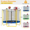 thumbnail image 3 of 4.5FT Kids Trampoline with Basketball Hoop, SEGMART Upgraded Indoor Toddler Trampoline with Enclosure for Kids, Outdoor Round Small Trampoline with Basketball, Gift for Boys Girls, 3 of 5
