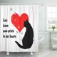 thumbnail image 1 of ABPHQTO Lover Cats Leave Paw in Our Hearts Cortina de Ducha Gatito Felino 150x180 cm, 1 of 1