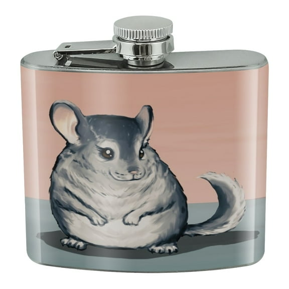 Cute Chinchilla Stainless Steel 5oz Hip Drink Kidney Flask