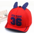 thumbnail image 3 of Gorra de béisbol para niños con borde suave bordado con 36 letras, gorra con orejas de dibujos animados para niños y niñas, 3 of 6
