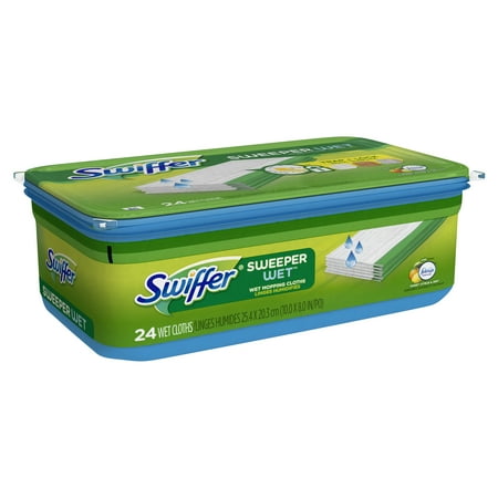 Swiffer Sweeper Wet Mopping Pad Multi Surface Refills for Floor Mop, Sweet Citrus & Zest, 24 Count
