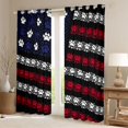 thumbnail image 2 of Manfei Patriotic USA Flag Kitchen Curtains, Striped Pet Paw Black Out Curtains Pack of 2 (42x63 Each), Black White Blue, 2 of 6