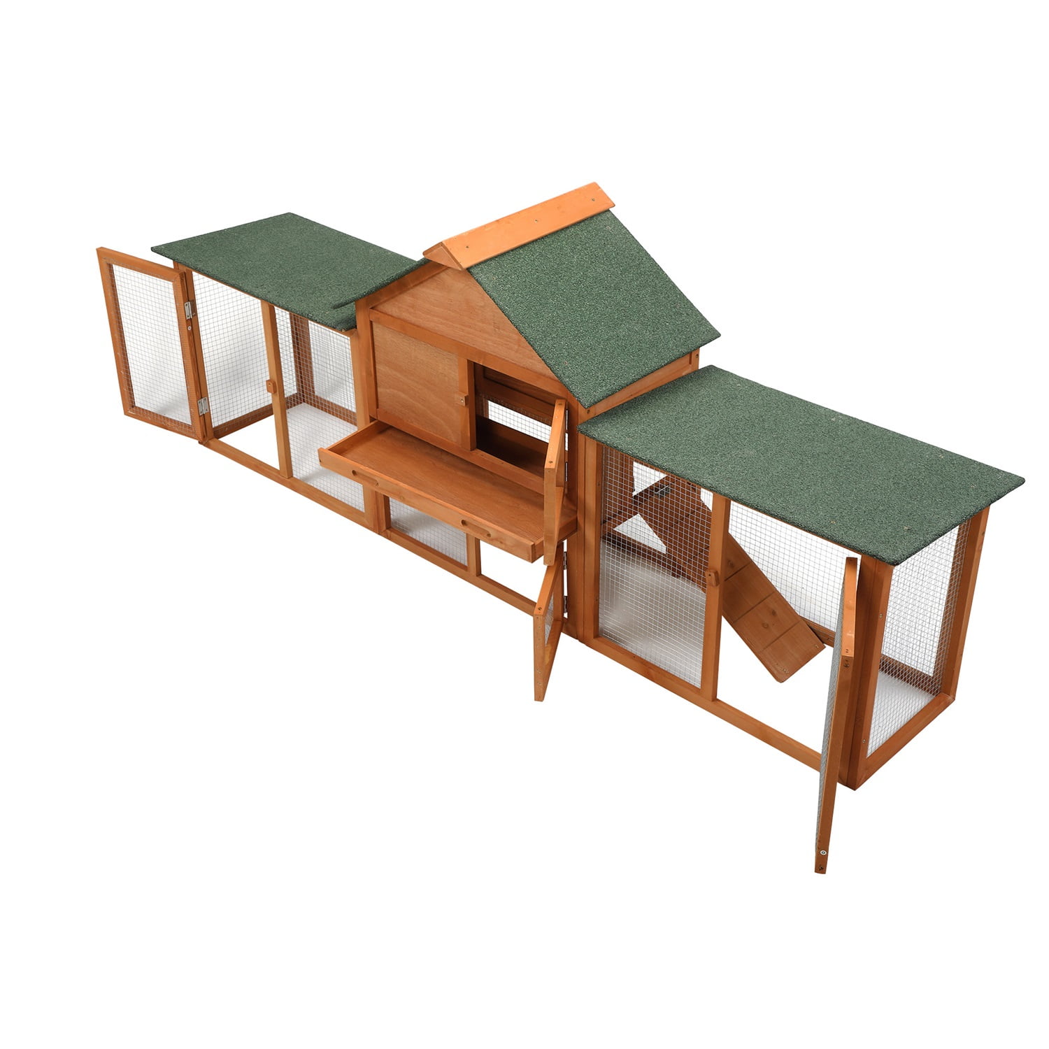 Pefilos 83 Inch Large Rabbit Hutch Indoor and Outdoor Wooden Bunny Cage with a Tray and Runs for Small Animals Pet House Chicken Nesting Box, Orange Pefilos 83 Inch Large Rabbit Hutch Indoor and Outdoor Wooden Bunny Cage with a Tray and Runs for Small Animals Pet House Chicken Nesting Box, Orange