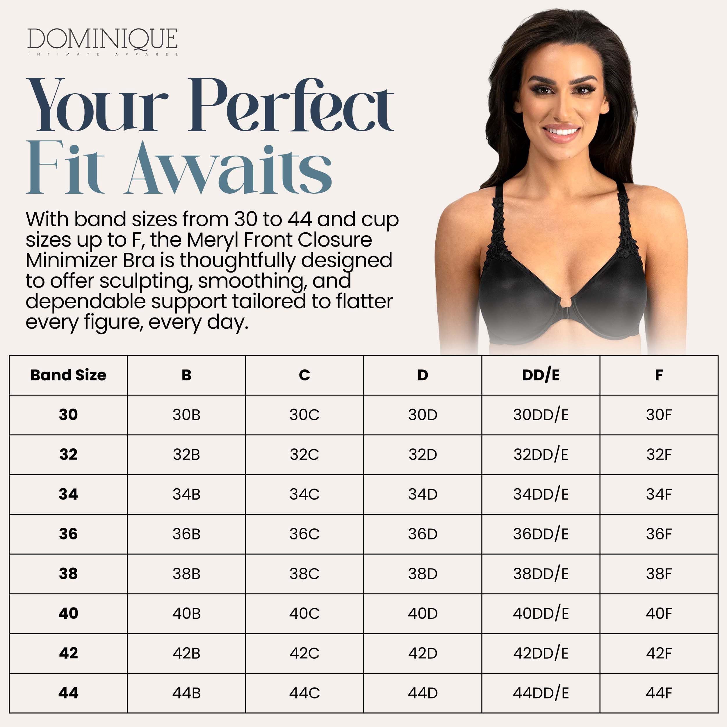 Dominique Women’s Meryl Front Closure Minimizer Racerback Bra #7050 – Seamless Full Figure Underwire Lingerie for women