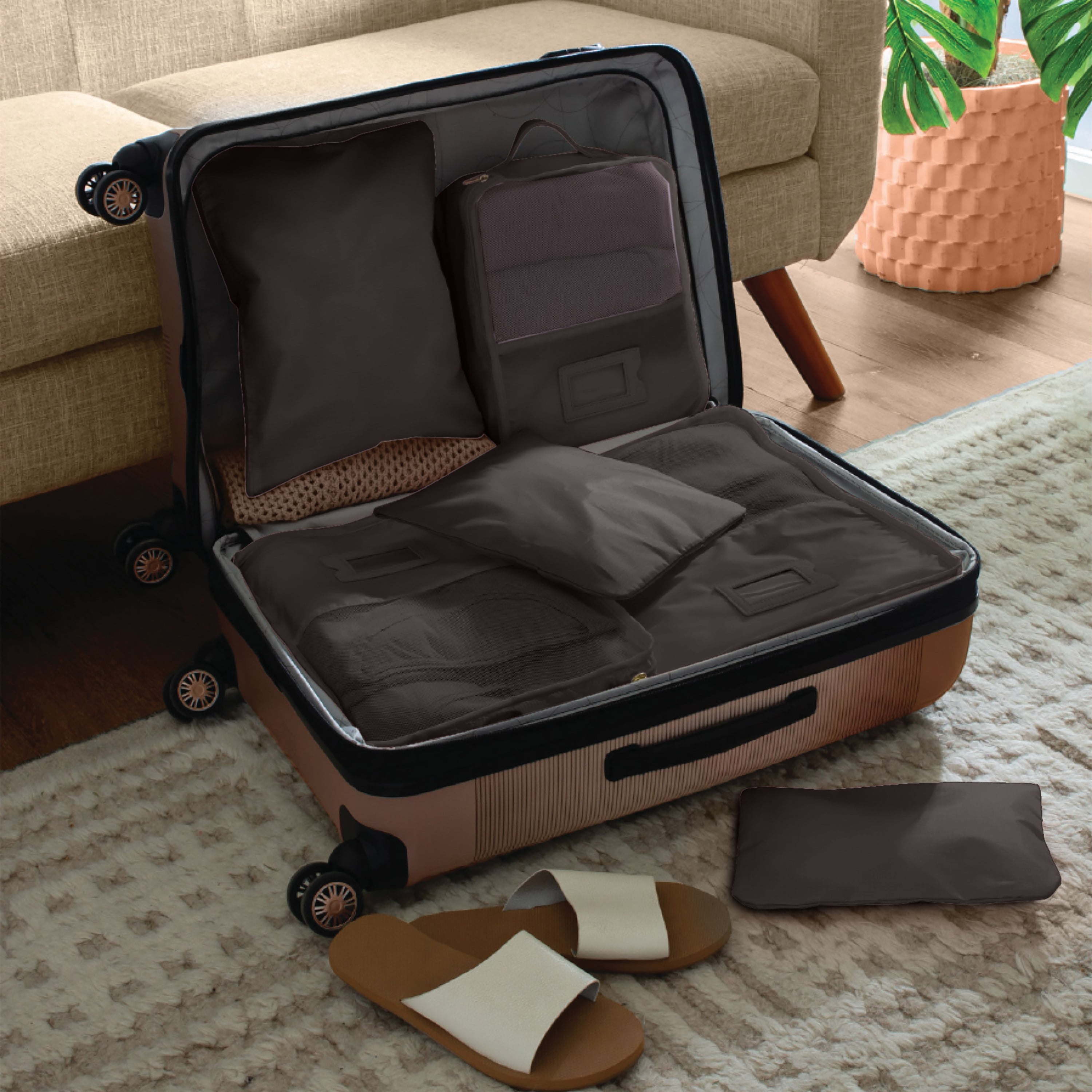 Ruby + Cash 6 Piece Deluxe Packing Cube Set in Espresso