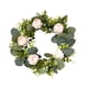 thumbnail image 2 of Anillo De Plástico Corona de peonía rosa y hojas de eucalipto de 35 cm para decoración de primavera del hogar, colgante de pared para escalera (1 unidad) JASKFLY, 2 of 8