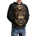 thumbnail image 3 of LAOLIUSN Men's 3d Print Wolf And Bald Eagle Graphic Hoodie Animal Themed Sweatshirt, S-4XL, 3 of 7