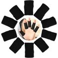 thumbnail image 1 of Mangas para dedos deportivas elásticas para artritis, Protector de compresión para nudillos, prevención (negro), 10 piezas, 1 of 5