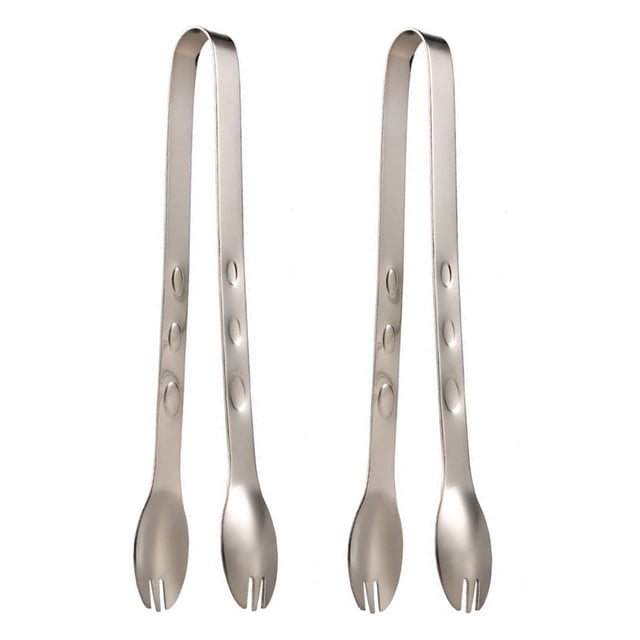 Pinzas para hielo, 2 pinzas pequeñas de acero inoxidable para agarrar hielo fácilmente, para cubos de hielo, cubitos de azúcar, barra de café, servicio de alimentos