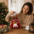 thumbnail image 7 of Festive Gift Bags Reusable Drawstring Gift Sacks with Handle Santa Holiday Xmas Party Favor Wrapping Bags for Candy Cookies Small Toys Stocking Stuffers, Set of 1, Cloth, 7 of 7