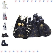 Wool Felt Familiars- Quirky Handmade Companions, Anxious Mother Opossum Handmade Wool Felt Big Big-Eyed Cat & Opossum Figurines, Unique Mini Animal Decor, Collectibles (B)