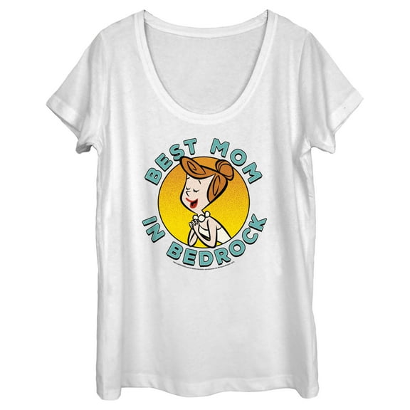 Women's The Flintstones Best Mom in Bedrock  Graphic Tee White X Large
