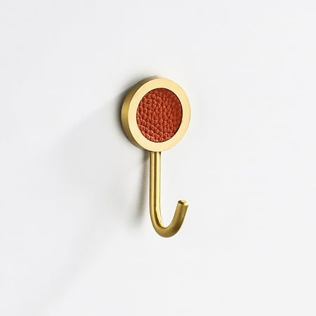 

Mikease Household Hooks Coat Hook Wall Mounted Round Robe Hook Brushed Gold towel Hook Heavy Duty Coat Rack for Bathroom Entryway Kitchen Living Room Non Hole Installation