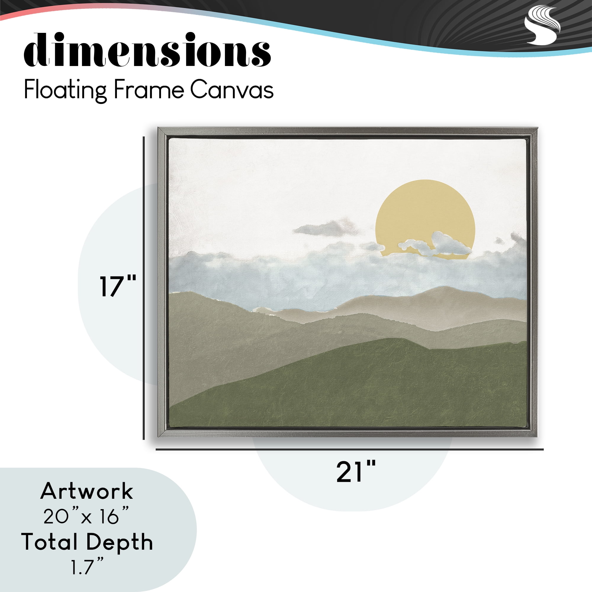 Stupell Industries Earthen Dreams Sunrise Gray Framed Floater Canvas Wall Art, design by Elizabeth Medley