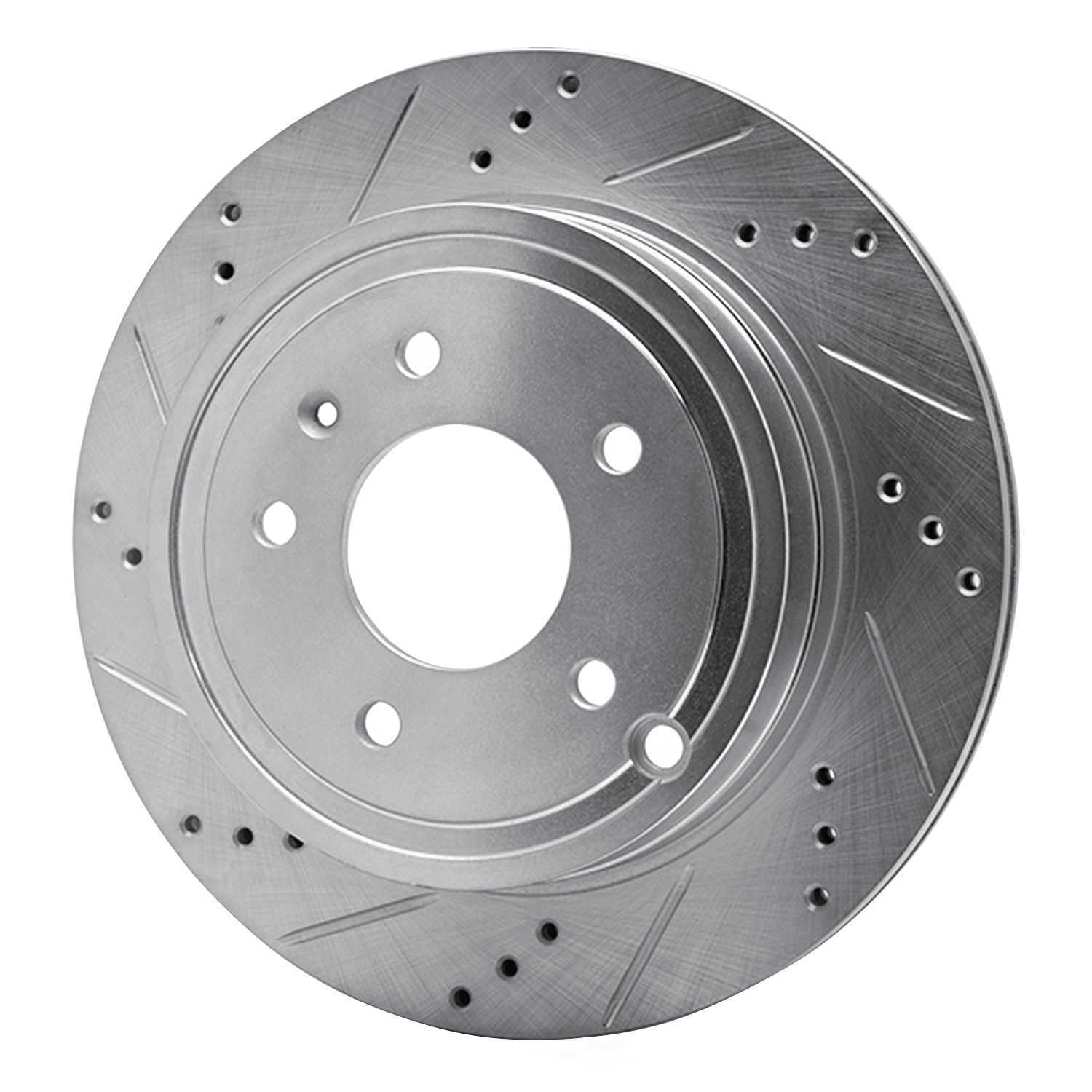 Dynamic Friction Company 631-47071L DFC Brake Rotor - Drilled And Slotted - Silver