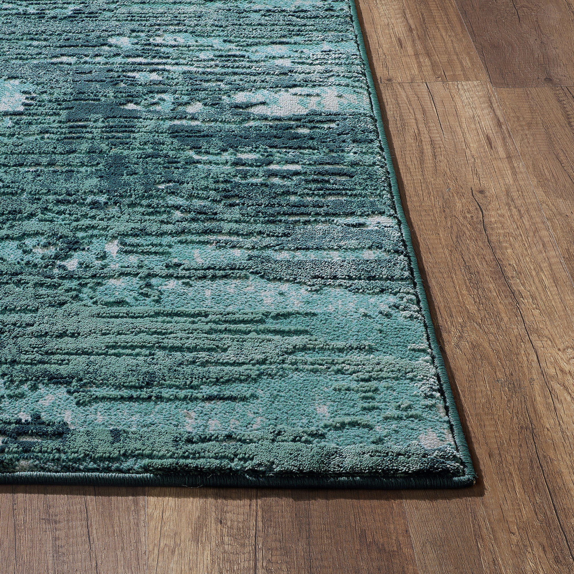 Better Homes & Gardens High Low Abstract Indoor Living Room Area Rug, 8' x 10', Teal
