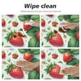 thumbnail image 4 of PIKWEEK Round Fitted Tablecloth Red Strawberries Round Table Cloth with Elastic Edged Summer Fruit Cute Waterproof Wipeable Table Cover, 4 of 7