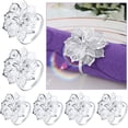 thumbnail image 1 of 6Pcs Napkin Ring Set Flower Napkin Ring Buckle Durable Hollow Out Flower Napkin Ring Metal Napkin Rings Holder Floral Rhinestone Napkin Ring Holder for Wedding Party Table Decor, 1 of 11
