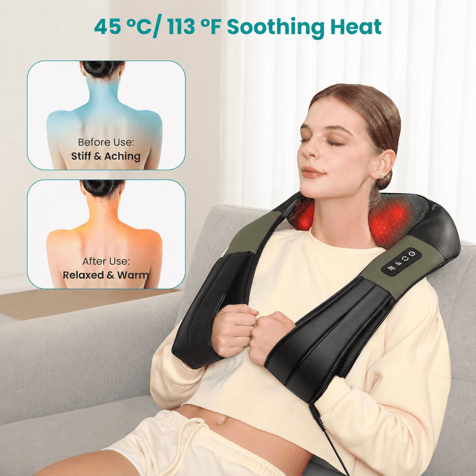Nekteck Shiatsu Neck Massager with Heat photo 2