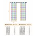 thumbnail image 6 of White Grid Blackout Curtains for Bedroom, Colorful Plaid Modern Geometric Pattern Thermal Insulated Kitchen Drapes with Grommets, Light Blocking Window Treatment, 2 Panels 42" x 84", 6 of 7