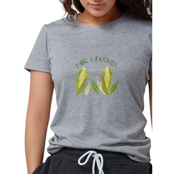 CafePress - Hug A Farmer Women's Deluxe T Shirt - Womens Tri-blend T-Shirt