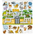 thumbnail image 3 of Ambesonne Word Search Game Shower Curtain, Zoo Theme, 69"Wx84"L, Multicolor, 3 of 3
