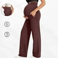 thumbnail image 4 of YHAJDS Maternity Work Pants Women's Plus Size Maternity Pants Straight Leg Over The Belly Casual Office Pants, 4 of 5