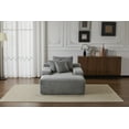 thumbnail image 2 of Oversized Chaise Lounge Chair Cozy Cloud Couch, Modern Plush Corduroy Upholstered Sleeper Sofa Daybed with 3 Throw Pillows & Wide Armrest for Living Room, No Assembly Required - Grey, 2 of 9