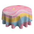 thumbnail image 4 of Colorful Cloud Star Pattern Round Tablecloth 60"x60",Wrinkle Wipeable Table Cloth for Kitchen Dining Room Picnic Patio Party, 4 of 6