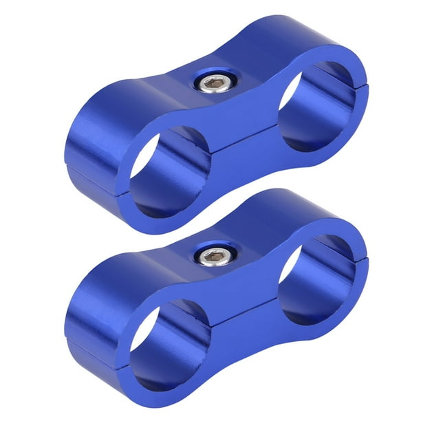 2 piezas AN6 adaptador de abrazadera de separador de manguera trenzada soporte universal azul