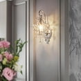thumbnail image 2 of Silver Crystal Vintage Wall Sconces Set of 2 Indoor Hardwired Wall Light Fixture, Modern Wall Mount Lamp Light for Bedroom Living Room Bathroom Vanity Light Hallway Light Fixture Decor LED E12, 2 of 8