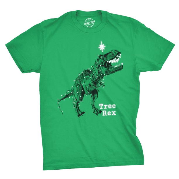 Mens Tree Rex T shirt Funny Christmas T Rex Dinosaur Gag Gift for